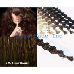 New 25 Strands Deep Wave Curly Micro Ring Links Needle Stick Head I 