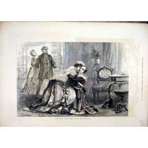    1875 Scene Weak Woman Strand Theatre Romance Print
