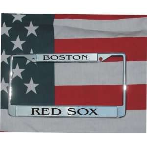  BOSTON RED SOX ENGRAVED LICENSE PLATE FRAME: Automotive