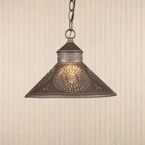  Stockbridge Shade Light with Chisel in Blackened Tin: Home 