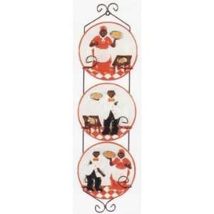  MAMMY & PAPPY 3 Plates & Metal Wall Hanger NEW