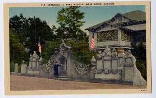 1939 CAIRO GA Pope Museum Entrance War Heroes postcard  