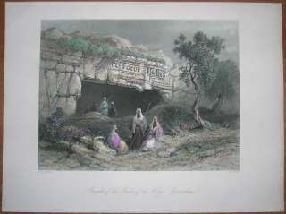 1847 Bartlett print TOMBS OF KINGS, JERUSALEM (#49)  