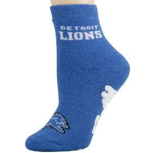  Detroit Lions Ladies Light Blue Slipper Socks: Sports 