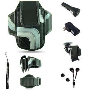 : Black Adjustable Deluxe Sportband / Workout Armband with Adaptable 