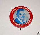 Thomas Dewey Earl Warren Election Campaign Button Pin  