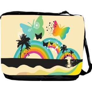 Butterfly Island Messenger Bag   Book Bag   School Bag   Reporter Bag 