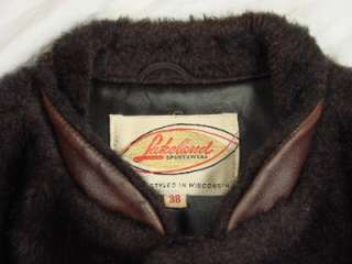 Vtg 50s Lakeland Crazy Kodiak Leather & Fur Grizzly Car Coat Clicker 
