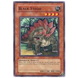   Black Stego / Single YuGiOh Card in Protective Sleeve Toys & Games