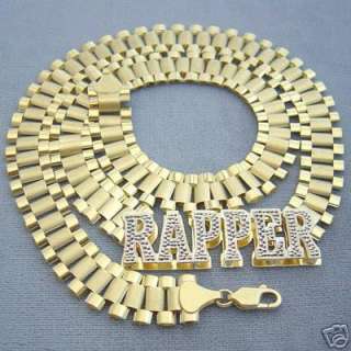 HIP HOP JEWELRY 10K Iced 3D Name Pendant Necklace RC12  