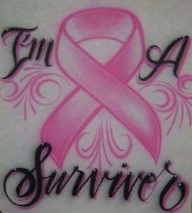 Airbrush Im A Survivor Breast Cancer T Shirt  