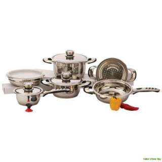 Chef Secret 12pc 9 Ply Surgical Stainless Steel Cookware Set Thermo 