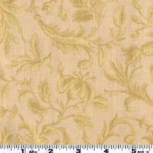  45 Wide Chateaux Rococo Virgine Olive/Ecru Fabric By The 