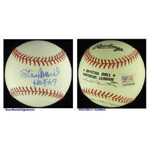  Stan Musial Signed Baseball PSA COA HOF 69 Cardinals   Autographed 