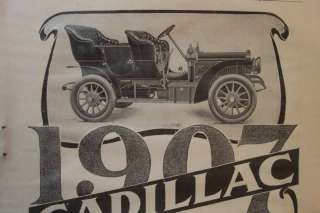 CADILLAC FRANKLIN 1906 1907 ANTIQUE OLD CAR ADS  