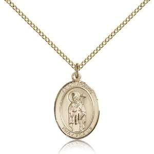 Gold Filled St. Saint Ronan Medal Pendant 3/4 x 1/2 Inches 8315GF 