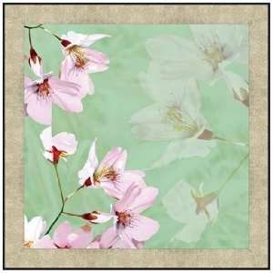  Pale Blooms Green 19 Square Wall Art