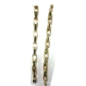  Gold Plated Long Gold Link Loose Dangle Earrings   Fashion 