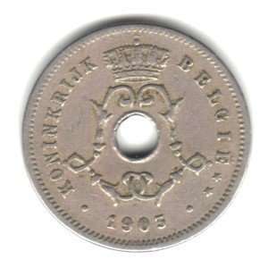  1903 Belgium 5 Centimes Coin KM#47 