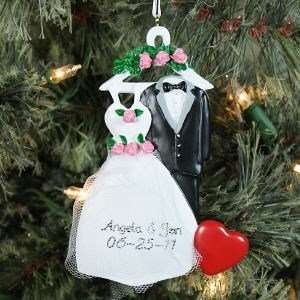    Personalized Bride and Groom Christmas Ornament: Home & Kitchen