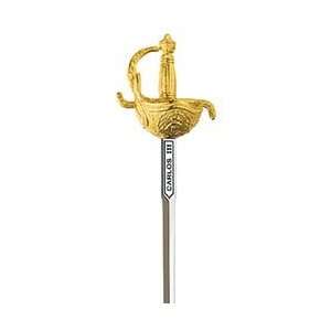    Miniature King Charles III Rapier Sword (Gold): Sports & Outdoors