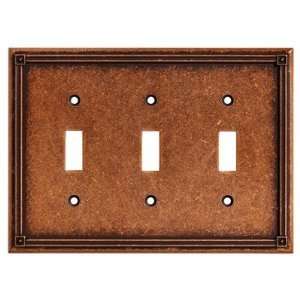   135772, Triple Switch Wall Plate, Sponged Copper,