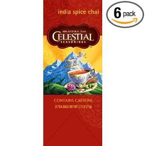 Celestial Seasonings Original India Spice, 25 Count Tea Bags (Pack of 