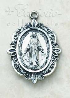 CREED Miraculous Medal LARGE Mary Catholic Sterling NEW  