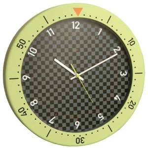  Speedmaster Black and Chartreuse 14 1/2 Wide Wall Clock 