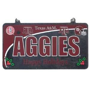  Texas A&M Aggies NCAA Happy Holidays Mini License Plate Christmas 