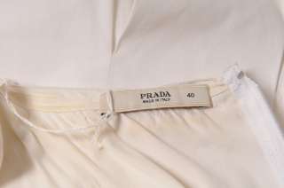 PRADA Pleated Beaded Sleeveless Cotton Summer Cocktail Knee  Length 
