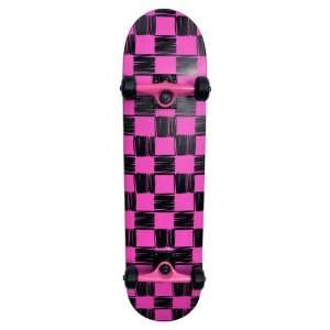 SDS Checkered Pink Skateboard Complete   7.75  Sports 