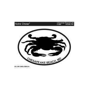 Chesapeake Beach Crab Oval Bumper Sticker