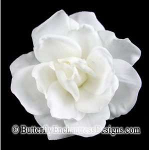  Petite White Sandrine Gardenia Flower Bridal Hair Clip 