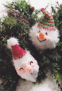 Crochet Pattern ~ SANTA & SNOWMAN CHRISTMAS ORNAMENTS ~  