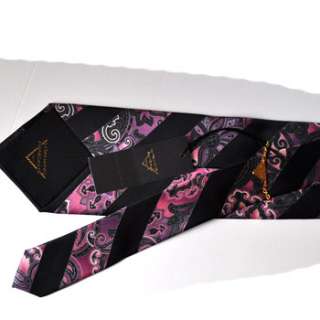 100% new w.tag VITALIANO PANCALDI tie black pink AUTHENTIC $195  