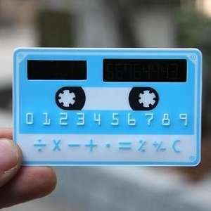   Mini Slim Credit Card Solar Power Pocket Calculator Blue: Electronics