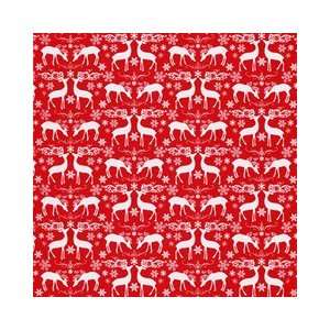   12 Paper   Holiday Deer   White on Jupiter Red Arts, Crafts & Sewing