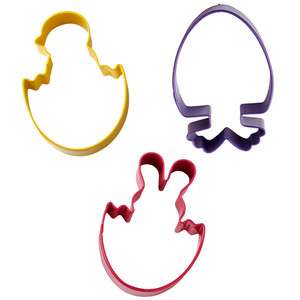 Wilton Egg, Bunny Chick Cookie Cutter Set of 3 NEW  