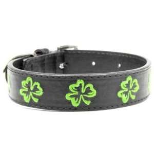 St Patricks Day Green Shamrock Irish Dog Collar Size Large:  