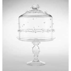   Glass Harriet Med. Cake Dome And Ped. Set  clear