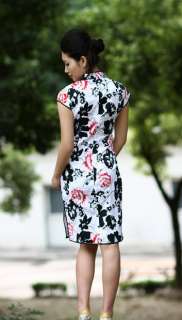 Fashion Chinese womens MINI Dress Cheongsam SZ:S M L XL 2XL