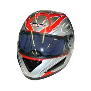  X Large Red Streak Full Face Dot Motorcycle Helmet 