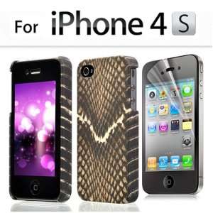  Snake Skin Hard Case Cover for Apple iphone 4 iphone 4S with Sreen
