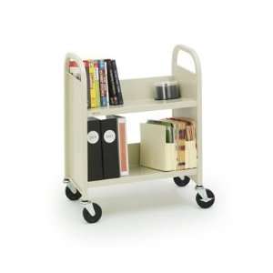   MFG CO Steel Slant Shelf Single Sided Book Cart