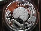 CHINA   1993   PEACOCK W/TAIL FEATHERS   1oz. AG PROOF 
