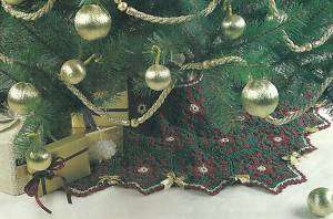 Crochet Christmas Pattern ~ TOUCH OF GOLD TREE SKIRT ~  