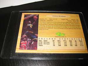 1993 94 Classic Draft Picks #1   Chris Webber (RC)  