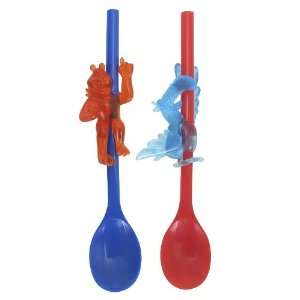Plastic Slurp Spoons with Fun Figures, Set of Four  