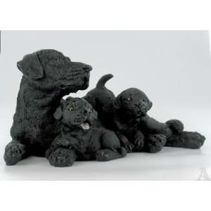  Black Labrador Lab Family Dog Statue Art